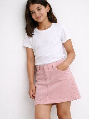 Justice Girls Corduroy Skort Light Pink Branded Waistband Size 12